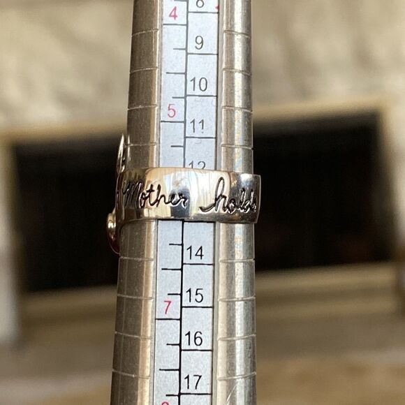 925 Sterling Silver Mother & Child Inspirational Quote Ring - Picture 5 of 6